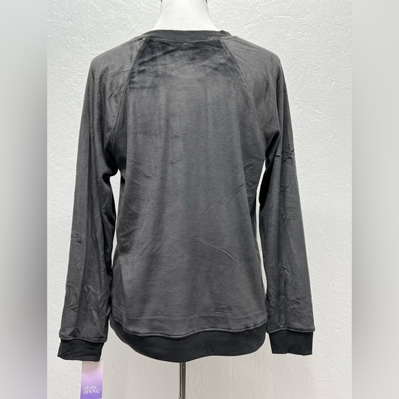 𝅺WOMEN'S Cozy Fleece Lounge Sweatshirt - Stars Above - Gray - Picture 5 of 10